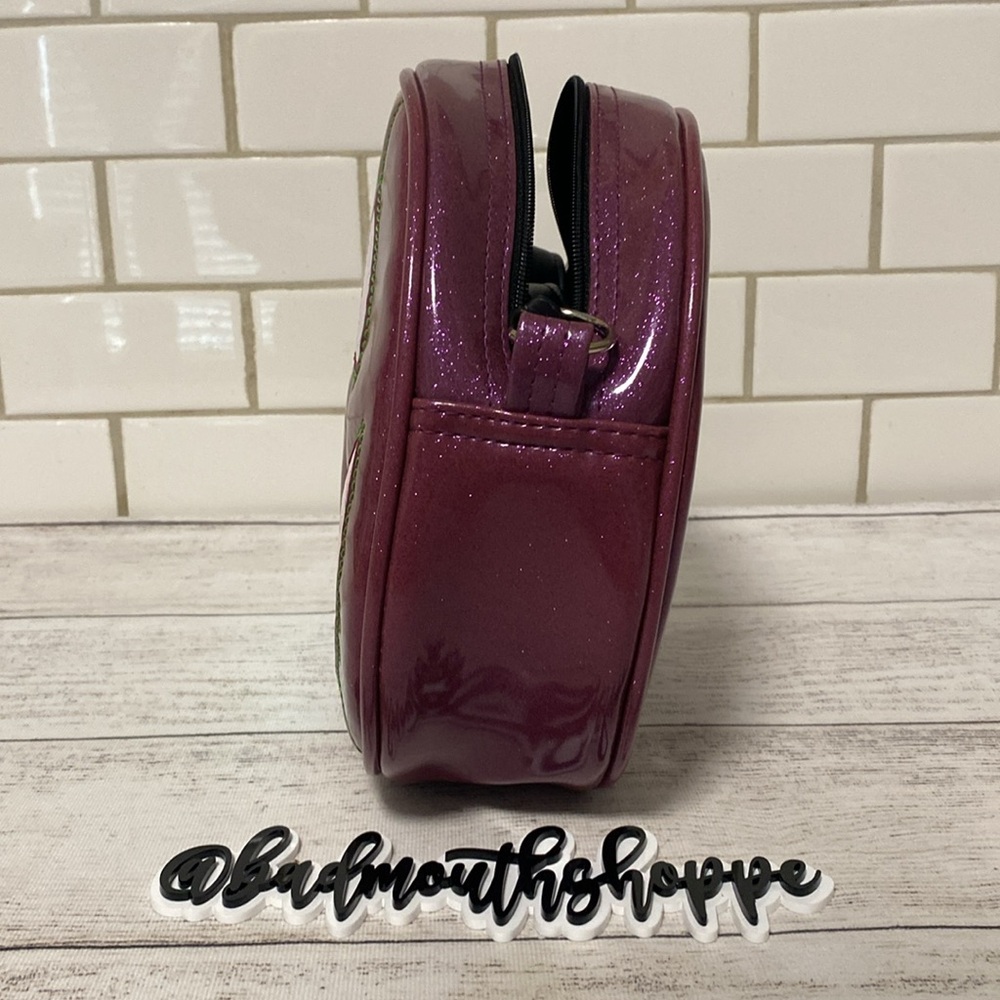 *RARE Love Pain & Stitches Maroon Glitter and Holo Face Happy Face Pumpkin Purse - Picture 4 of 11
